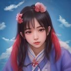 五点天堂站资深编辑王思琪在图书馆环境中工作的照片，手持平板电脑查阅资料